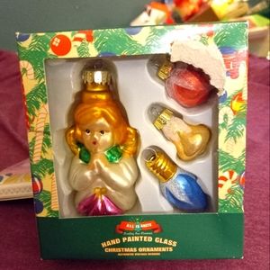 Vintage hand painted ornaments